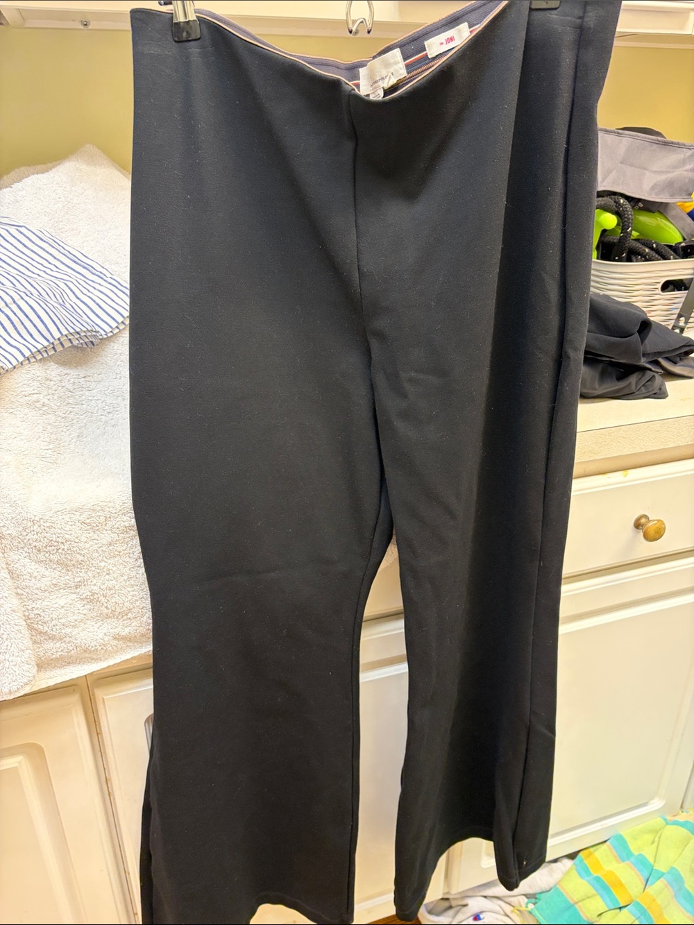 Anthropologie The Joni Black Wide-Leg Pants with Contrast Trim